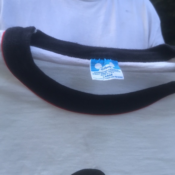 Vintage 80’s Disney Mickey Mouse Ringer T-Shirt M - Picture 3 of 4